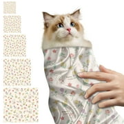 Cat Grooming Wrap, Cat Wrap for Cutting Nails, Self-Adherent Fabric Wrap for Cats, Cat Burrito Wrap Anti-Scratch, Anti-Escape, Multifunctional Swaddle Wrap Pet Tool (Large) Fourth of July Deals